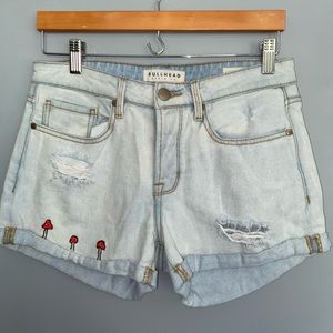 up-cycled: bullhead light wash girlfriend shorts